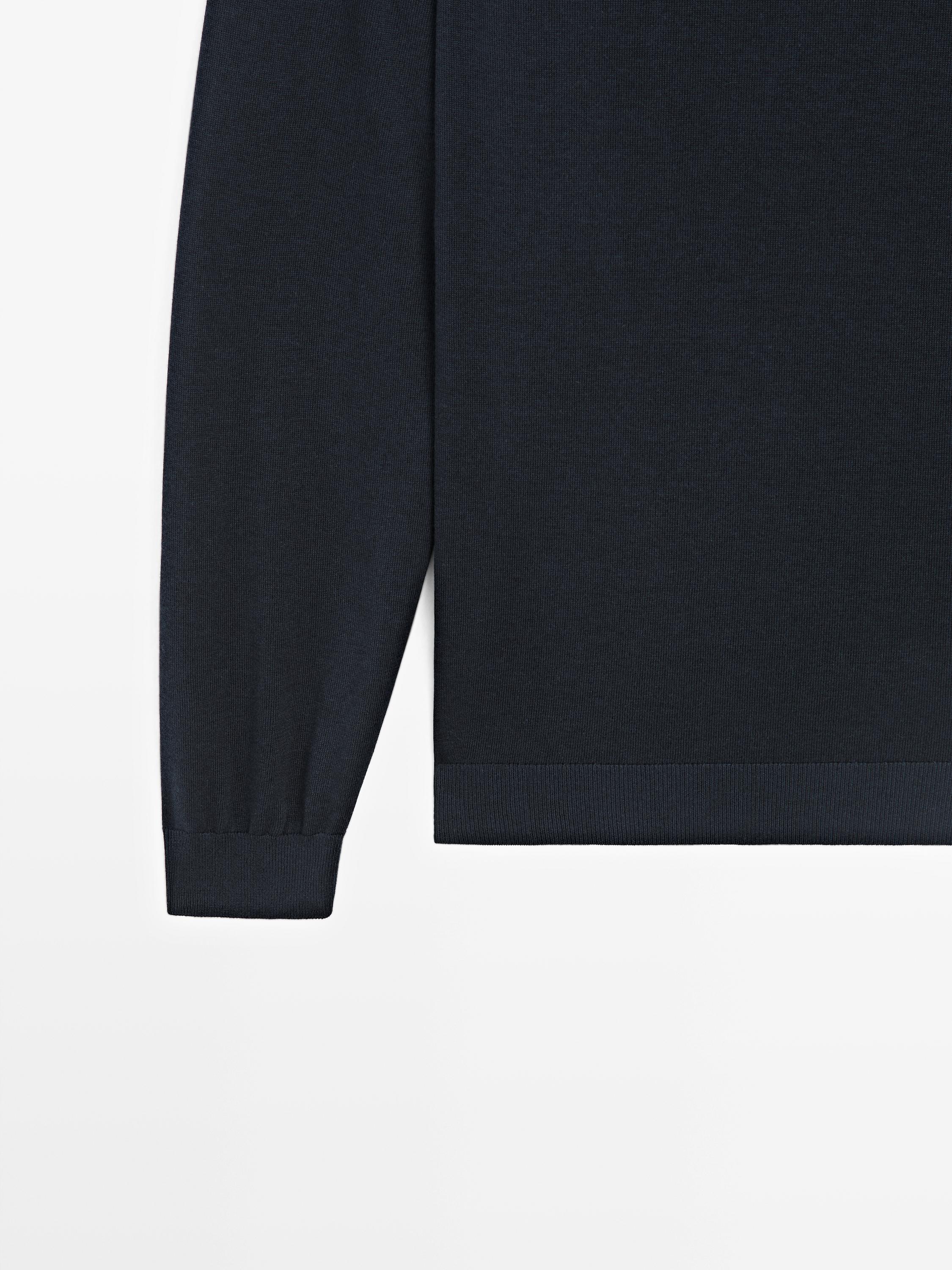 Pull col V en maille de coton mélangé